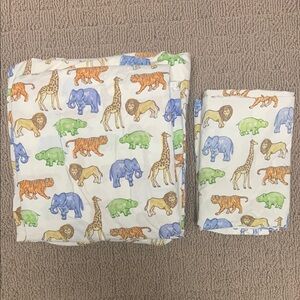 Pottery barn animal print full sheets and pillow cases